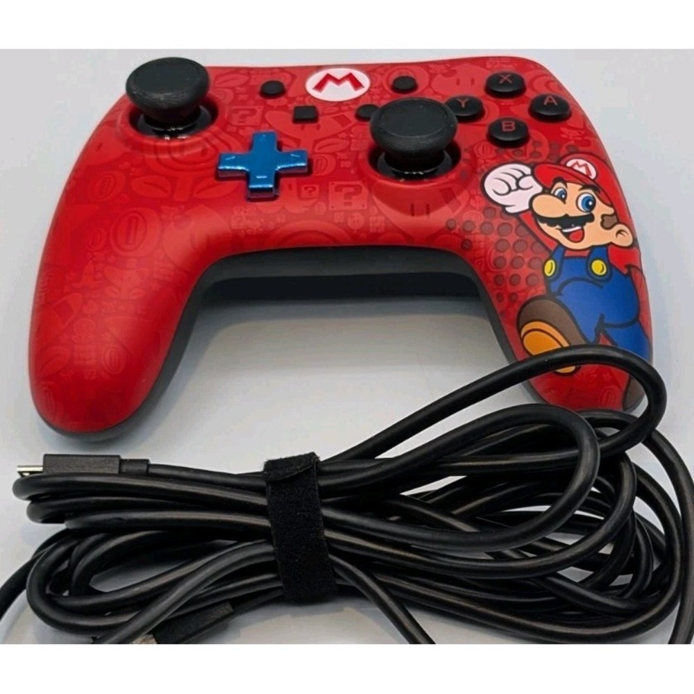 PowerA Super Mario Wired Controller Red 10ft Ergonomic Detachable USB for Switch